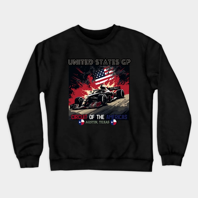 Circuit of the Americas, Austin GP, Texas, formula 1, usa grand prix Crewneck Sweatshirt by Pattyld